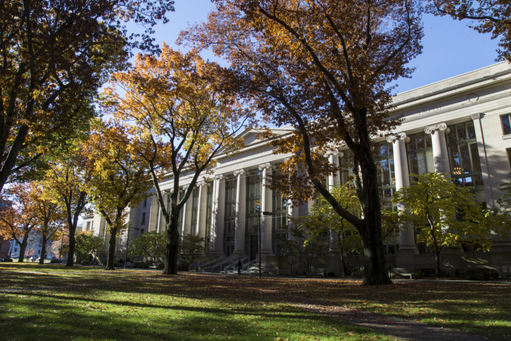 Langdell Hall in the Fall